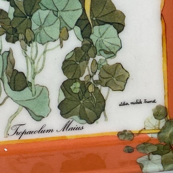 Set of 2 Mebel Melamine Botanical Floral Trays Snack Trinket Made in Italy - Picture 4 of 12